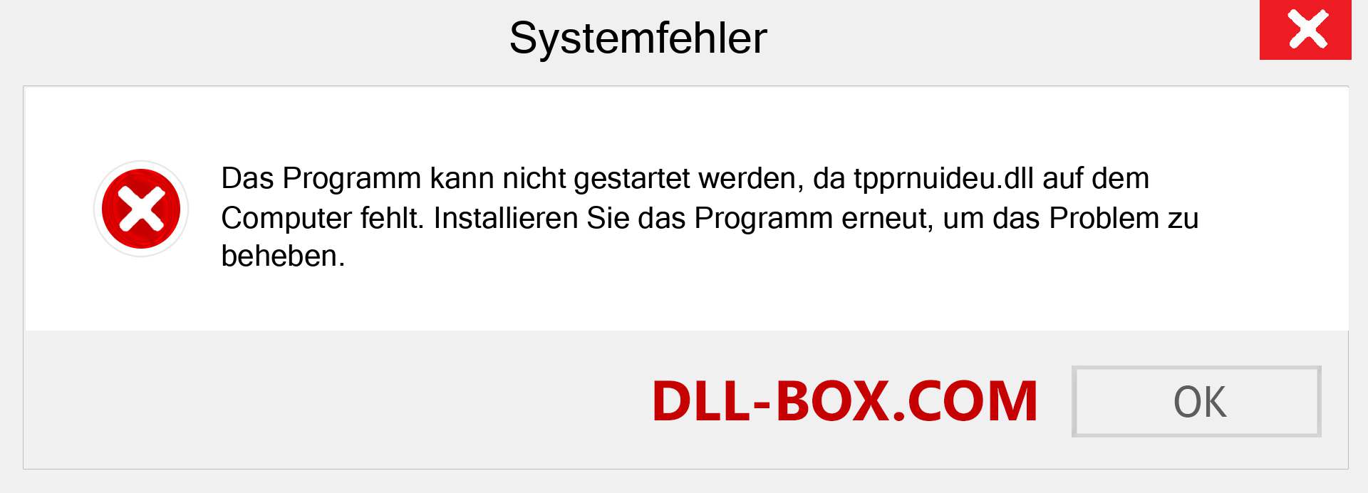 tpprnuideu.dll-Datei fehlt?. Download für Windows 7, 8, 10 - Fix tpprnuideu dll Missing Error unter Windows, Fotos, Bildern