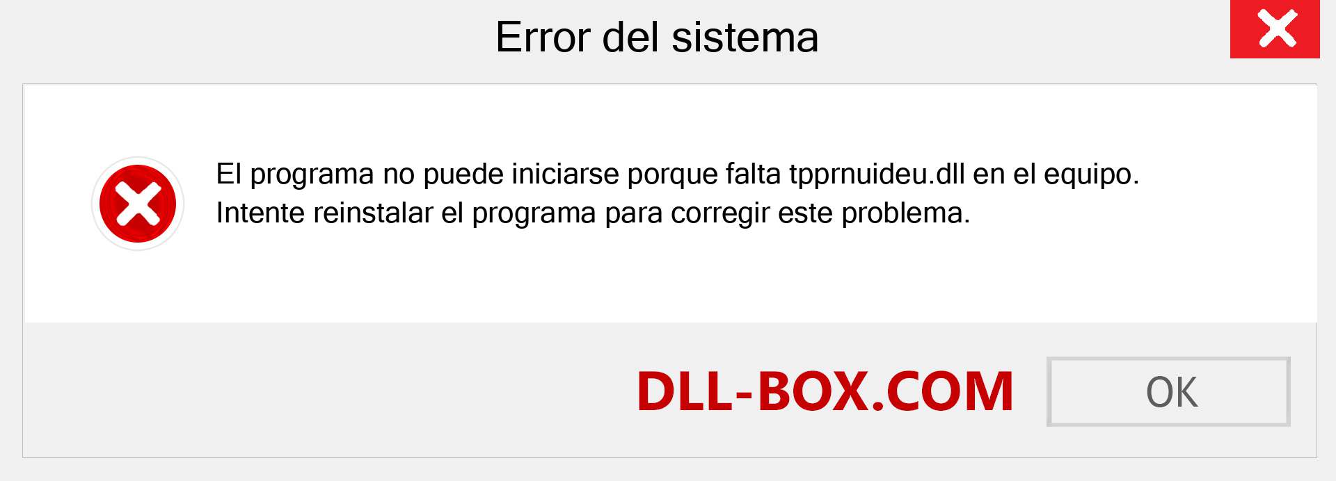 ¿Falta el archivo tpprnuideu.dll ?. Descargar para Windows 7, 8, 10 - Corregir tpprnuideu dll Missing Error en Windows, fotos, imágenes