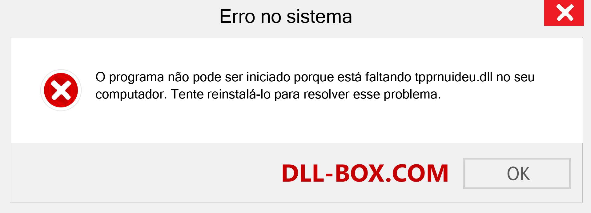 Arquivo tpprnuideu.dll ausente ?. Download para Windows 7, 8, 10 - Correção de erro ausente tpprnuideu dll no Windows, fotos, imagens